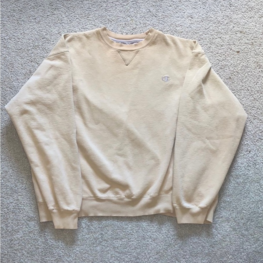 Classic Tan Champion Embroidered Crewneck